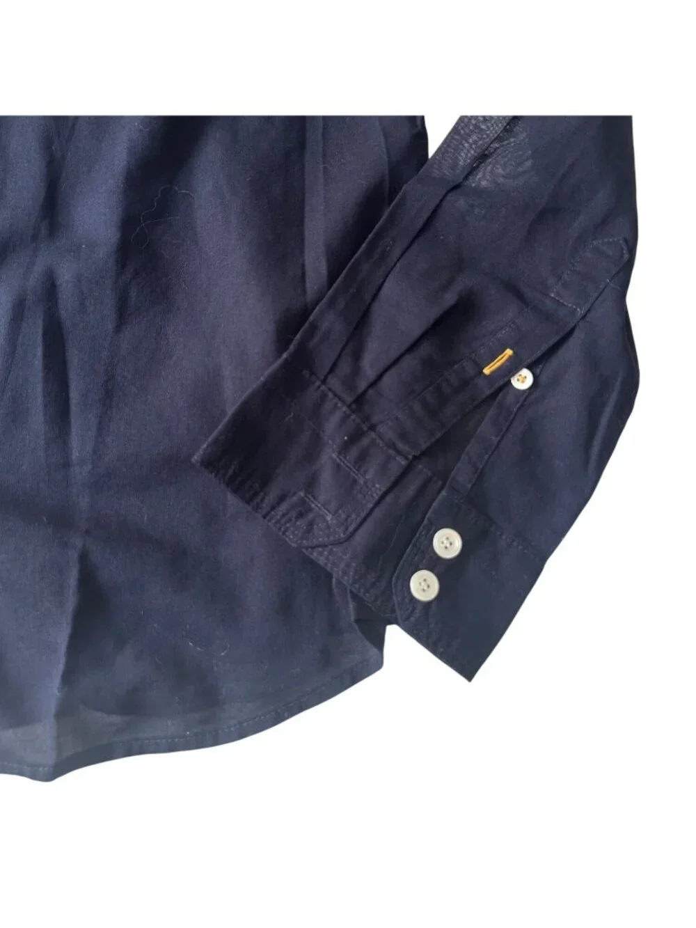 J.Crew Vintage Navy Cotton Utility Shirt Roll Tab Sleeves Petite Large